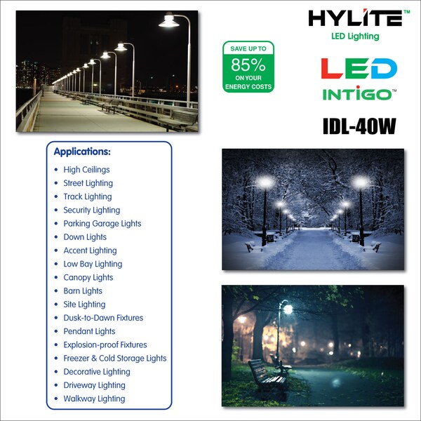 LED DN Light Repl Lamp For 175W HID, 40W, 5680 Lumens, 3000K, E39